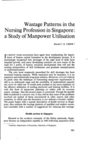 Wastage patterns in the nursing profession in Singapore: a study of manpower utilisation