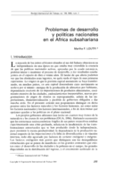 Problemas de desarrollo y políticas nacionales en el Africa subsahariana