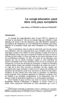 Le congé-éducation payé dans cinq pays européens
