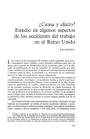 ¿Causa y efecto? estudio de algunos aspectos de los accidentes del trabajo en el Reino Unido