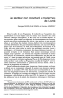 Le secteur non structuré "moderne" de Lomé