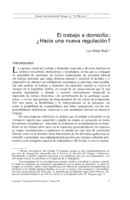 El trabajo a domicilio: ¿hacia una nueva regulación?