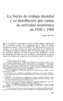 La fuerza de trabajo mundial y su distribución por ramas de actividad económica en 1950 y 1960
