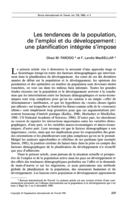 Les tendances de la population, de l'emploi et du développement: une planification integrée s'impose