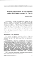 Worker participation in occupational safety and health matters in France
