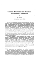 Current problems and practices in workers' education