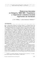 Relaciones laborales en Bulgaria, 1989-1991: tripartismo y negociación colectiva durante regímenes de transición