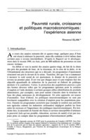 Pauvreté rurale, croissance et politiques macroéconomiques: l'expérience asienne