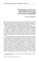Typologie et évolution des conflits du travail en Europe occidentale