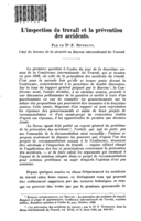 L'inspection du travail et la prévention des accidents