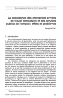 La coexistence des entreprises privées de travail temporaire et des services publics de l'emploi: effets et problèmes