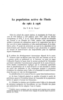 La population active de l'Inde de 1961 à 1976