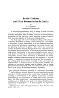 Trade unions and plan formulation in India