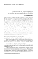 Diferencias de remuneración entre los sexos según la profesión