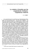 La création d'emplois par les coopératives d'artisans: l'expérience indienne