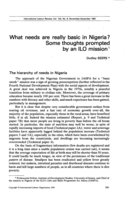 What needs are really basic in Nigeria?: some thoughts prompted by an ILO mission