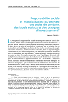 Responsabilité sociale et mondialisation: qu'attendre des codes de conduite, des labels sociaux et des pratiques d'investissement?