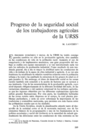 Progreso de la seguridad social de los trabajadores agrícolas de la URSS