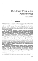 Part-time work in the public service