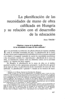 La planificación de las necesidades de mano de obra calificada en Hungría y su relación con el desarrollo de la educación
