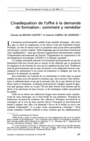 L'inadéquation de l'offre à la demande de formation: comment y remédier