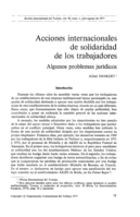 Acciones internacionales de solidaridad de los trabajadores: algunos problemas jurídicos