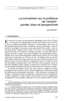 La convention sur la politique de l'emploi: portée, bilan et perspectives