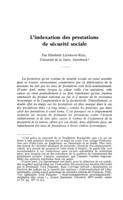 L'indexation des prestations de sécurité sociale