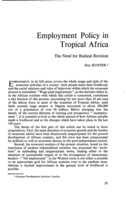 Employment policy in tropical Africa: the need for radical revision