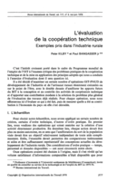 L'évaluation de la coopération technique: exemples pris dans l'Industrie rurale