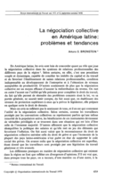 La négociation collective en Amérique latine: problèmes et tendances