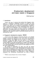 Employment, development and basic needs in Singapore