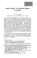 Social aspects of agrarian reform in Latvia