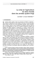 La crise et l'agriculture du tiers monde dans les années quatre-vingt