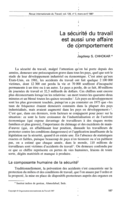 La sécurité du travail est aussi une affaire de comportement