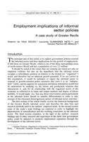 Employment implications of informal sector policies: a case study of Greater Recife
