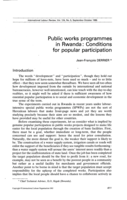 Public works programmes in Rwanda: conditions for popular participation