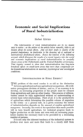Economic and social implications of rural industrialisation