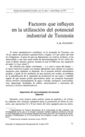 Factores que influyen en la utilización del potencial industrial de Tanzania