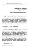 Pauvreté et inégalité en Afrique tropicale