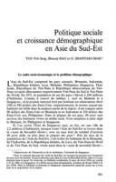 Politique sociale et croissance démographique en Asie du Sud-Est