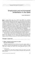 Employment and environmental rehabilitation in the Sahel