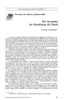 Du nouveau en Amérique du Nord