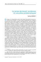 Le temps de travail: tendances et nouvelles problématiques