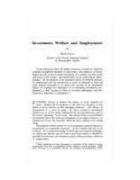 Investment, welfare and employment