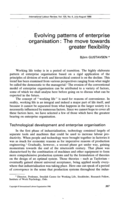 Evolving patterns of enterprise organisation: the move towards greater flexibility