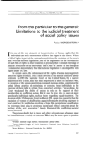 From the particular to the general: limitations to the judicial treatment of social policy issues
