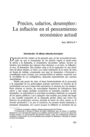 Precios, salarios, desempleo: la inflación en el pensamiento económico actual