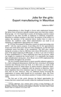 Jobs for the girls: export manufacturing in Mauritius