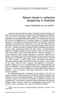 Recent trends in collective bargaining in Australia